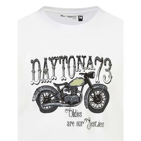 T-shirt Blanc Daytona 73 Taille M - 100% Coton, Neuf Avec étiquette (prix D'origine 45€), Basique