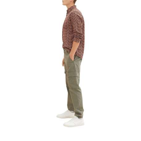 Chemise en coton marine imprimé coupe regular fit avec un col français - Image 3