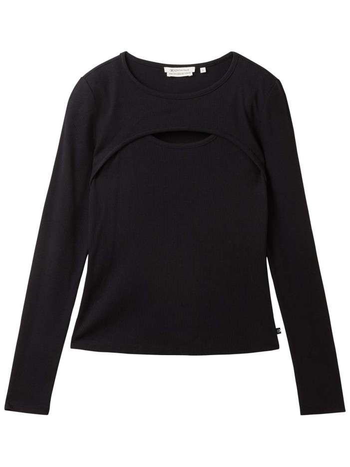 T-shirt en coton noir uni...
