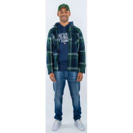 Casquette en coton verte unie avec une coupe dad cap et logo brodé - Image 2