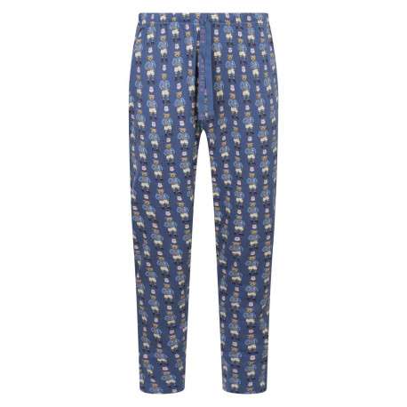 Pyjama long en coton gris imprimé ours avec une coupe droite et un col rond - Image 3