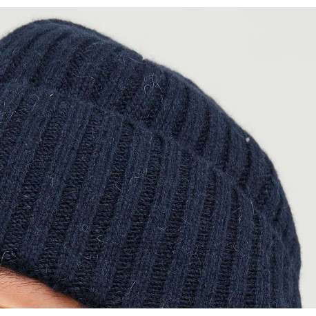 Bonnet marine uni avec une étiquette d'authentification à l'avant - Image 3