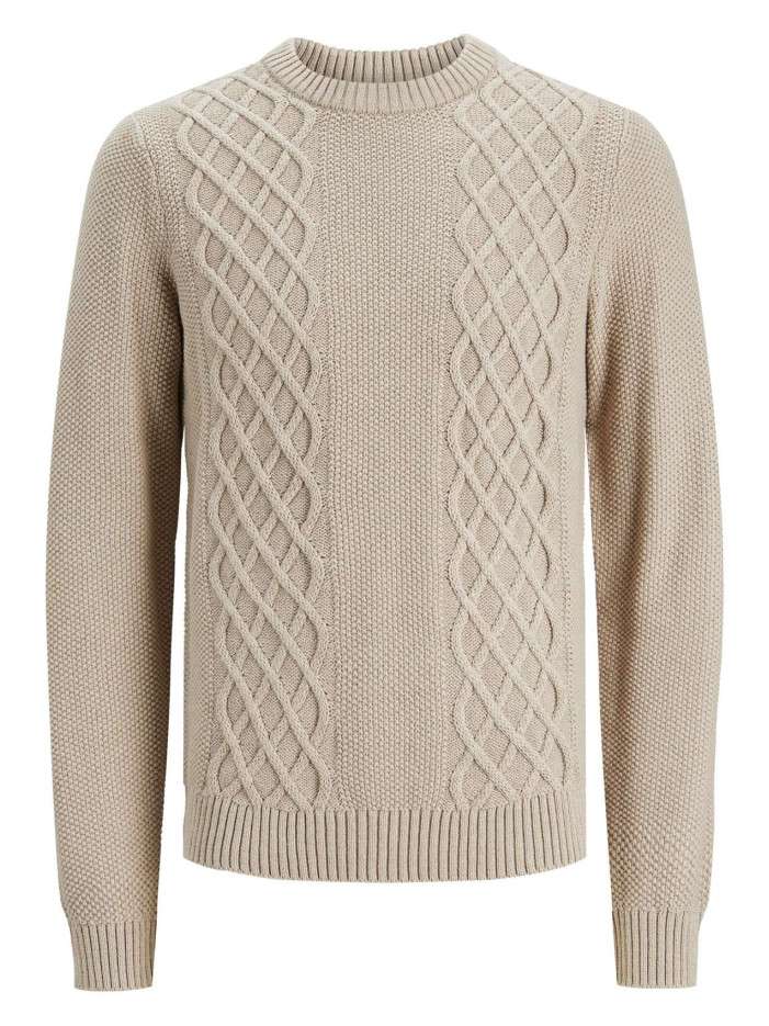 Pull en coton et laine écru...