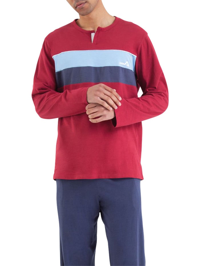 Pyjama long en coton prune...
