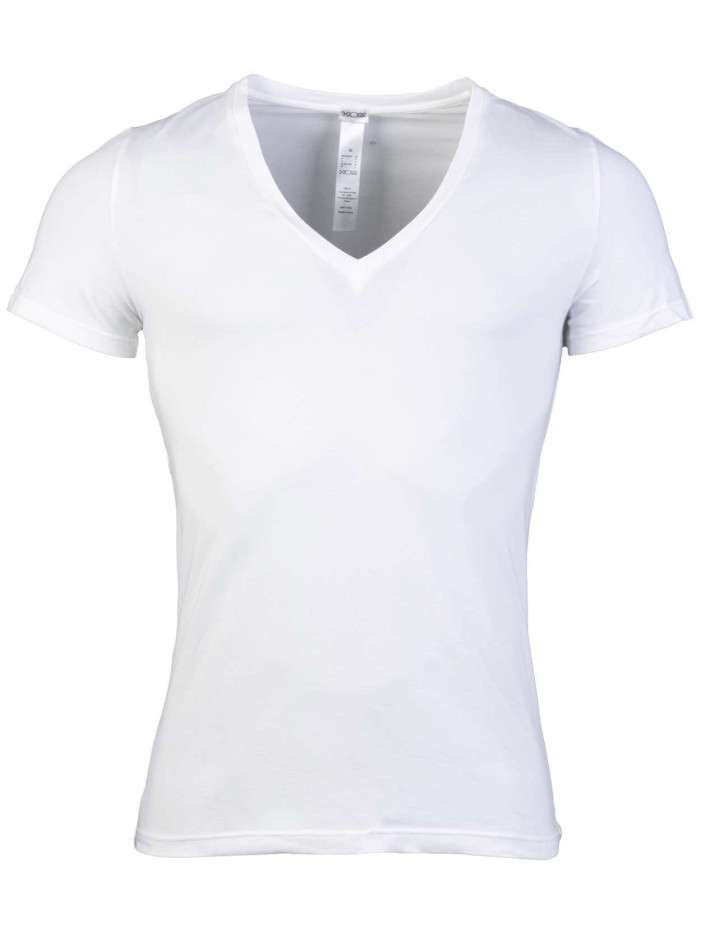 T-Shirt blanc en v-coton...