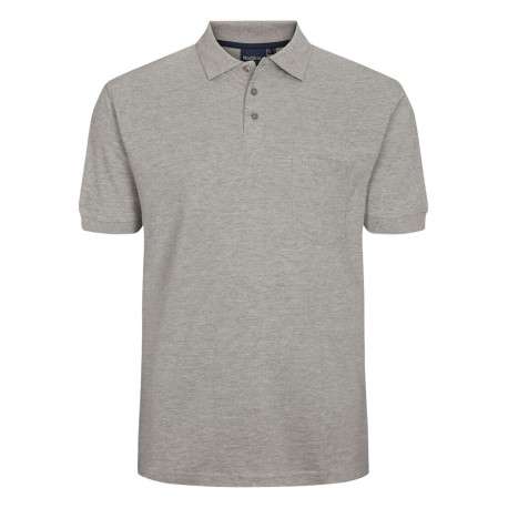 Polo gris chiné en coton avec une coupe droite et un col boutonné