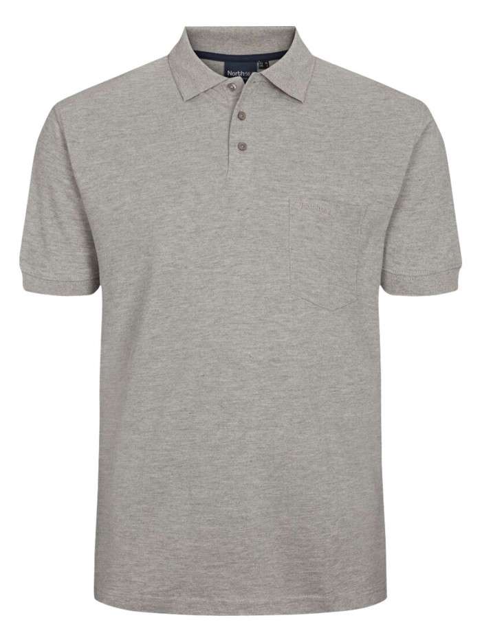 Polo gris chiné en coton...