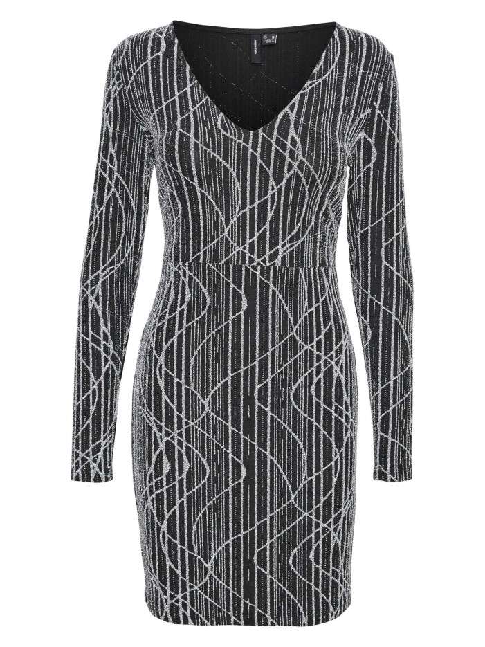 Robe courte noire rayé à...