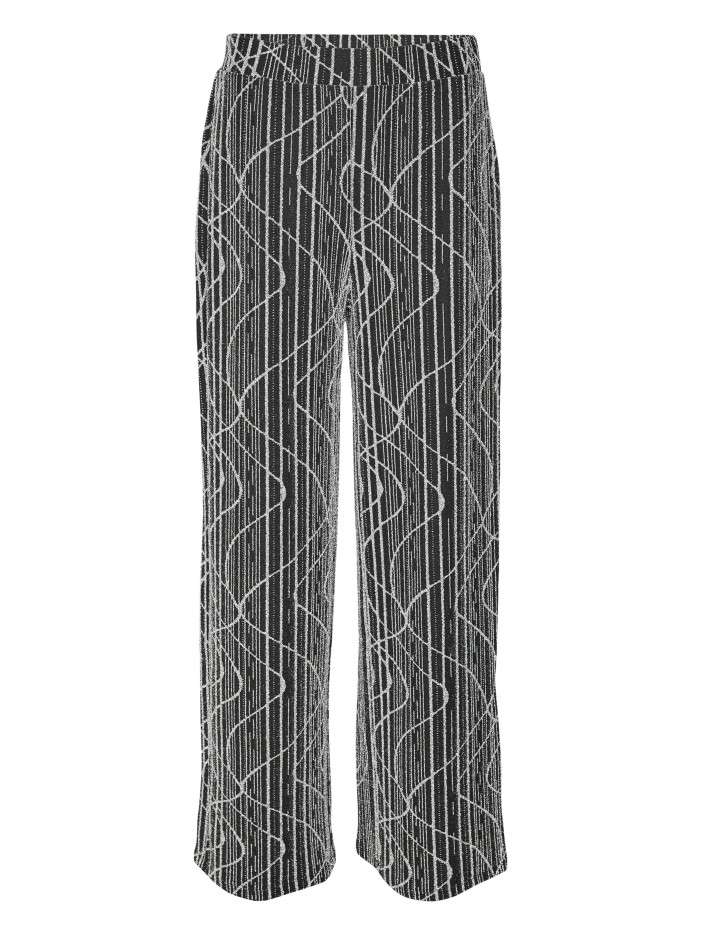 Pantalon noir rayé avec une...