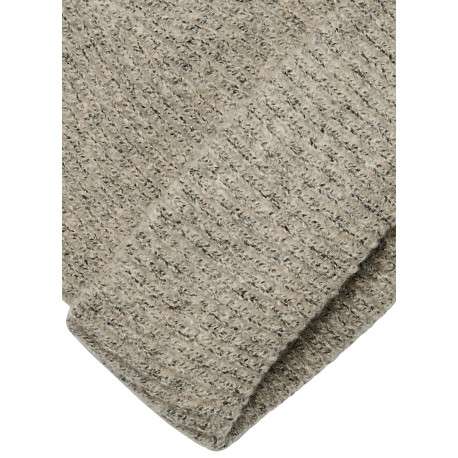 Bonnet écru uni avec un large revers et un revêtement en maille tricotée - Image 2