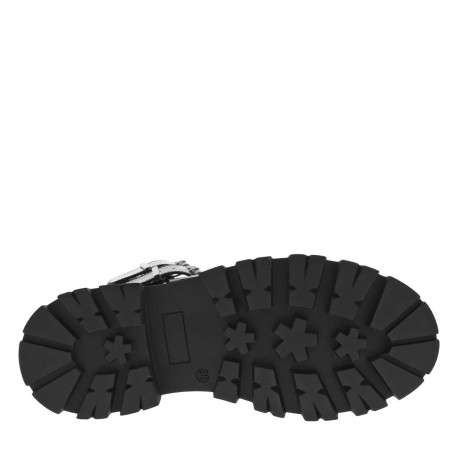 Bottines noires vernis à semelle crantée à talon plat et à zip - Image 5