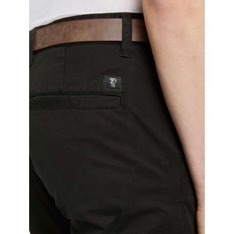 Pantalon Chino en coton noir uni avec une coupe slim et poches latérales - Image 13