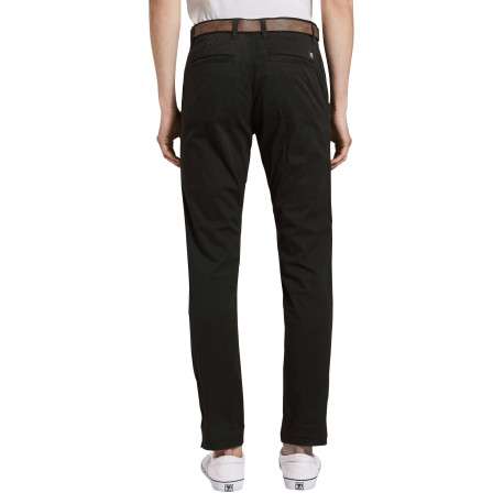 Pantalon Chino en coton noir uni avec une coupe slim et poches latérales - Image 11