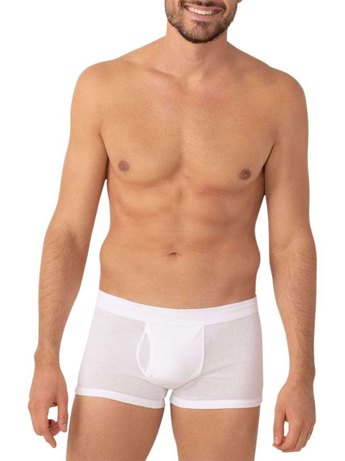 Boxer ouvert blanc uni en...
