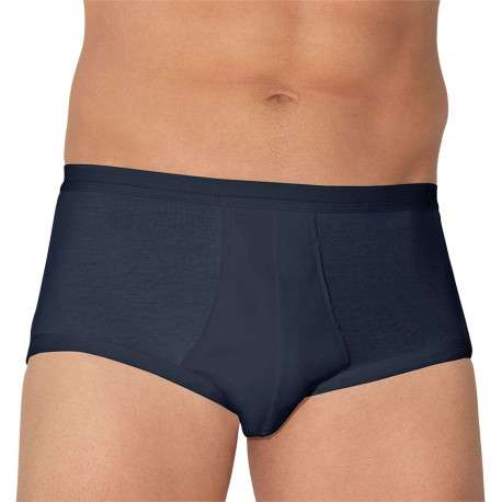 Slip Heritage en coton hypoallergénique bleu marine à coupe ouverte - Image 2