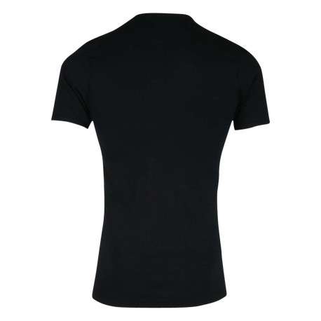 Tee-shirt moulant Héritage en pur coton noir à col rond et manches courtes - Image 2