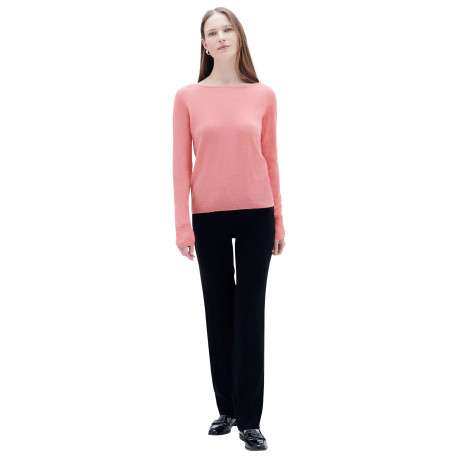 Pantalon noir uni avec une coupe slim et une taille intermédiaire