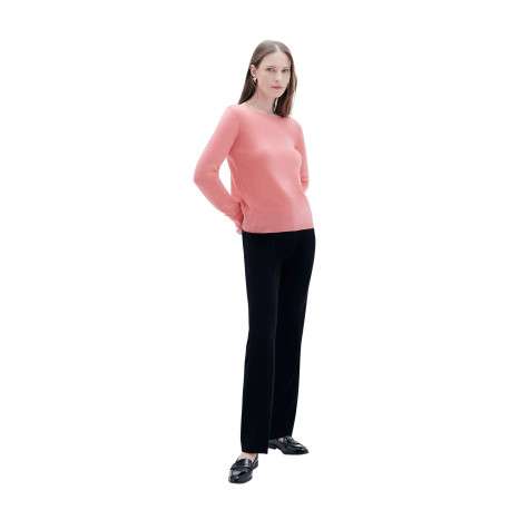 Pantalon noir uni avec une coupe slim et une taille intermédiaire - Image 3