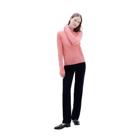 Pantalon noir uni avec une coupe slim et une taille intermédiaire - Image 4