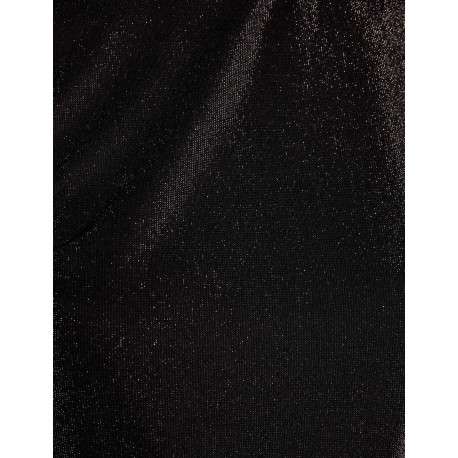 T-shirt manches longues noir pailleté à coupe près du corps et à col montant - Image 12