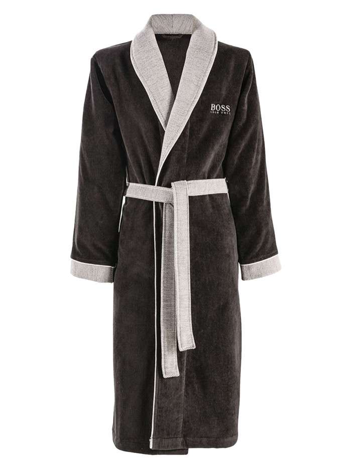 Peignoir noir en coton avec...