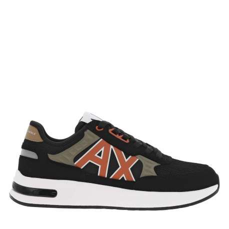Sneakers noires à doublure néoprène et semelle semi-compensée blanche - Image 4