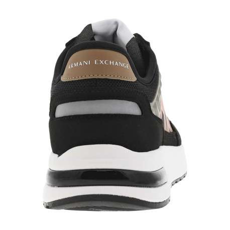 Sneakers noires à doublure néoprène et semelle semi-compensée blanche - Image 8