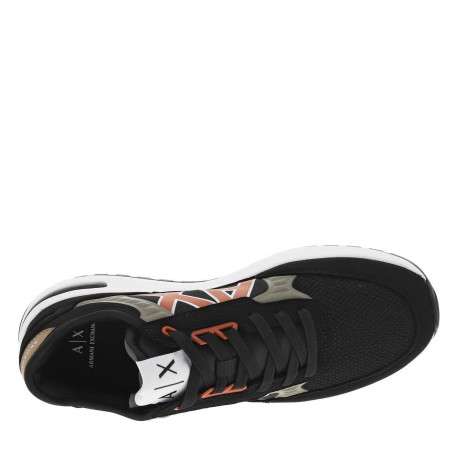 Sneakers noires à doublure néoprène et semelle semi-compensée blanche - Image 7