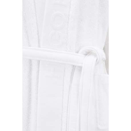 Peignoir blanc en coton avec ceinture à nouer devant - Image 2