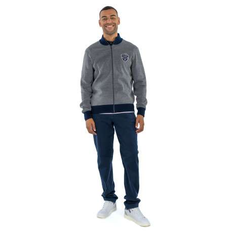 Pantalon en coton marine avec une ceinture à la taille et une coupe slim - Image 2