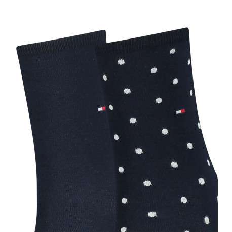 Lot de 2 paires de chaussettes noires à pois en coton mélangé extensible - Image 2
