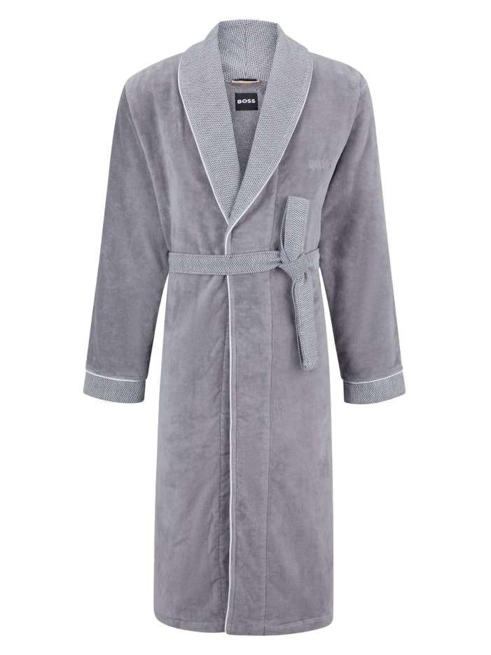 Peignoir gris en coton...