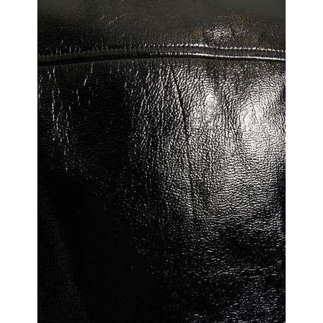 Short chino noir en simili cuir avec une coupe droite et une taille haute - Image 6