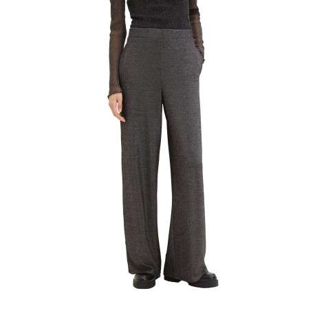 Pantalon noir uni avec une coupe regular fit et du lurex argenté - Image 6