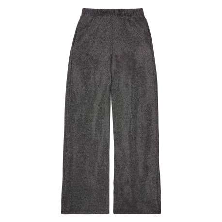 Pantalon noir uni avec une coupe regular fit et du lurex argenté