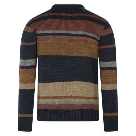 Pull multicolore rayé avec une coupe droite un col rond et des manches longues - Image 2