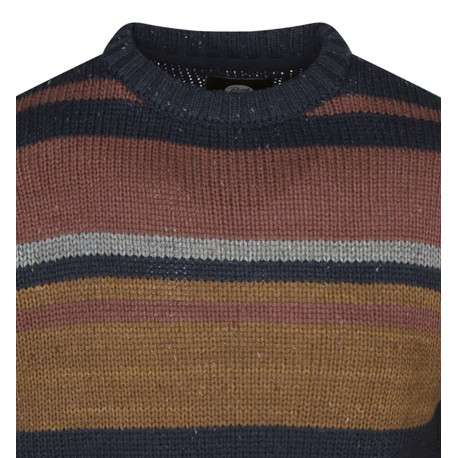 Pull multicolore rayé avec une coupe droite un col rond et des manches longues - Image 3