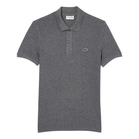 Polo Ph4012 en coton gris chiné avec une coupe droite et logo brodé poitrine - Image 4