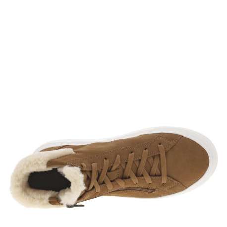 Bottines en cuir écrues avec une doublure fourrée et à lacets plats - Image 4