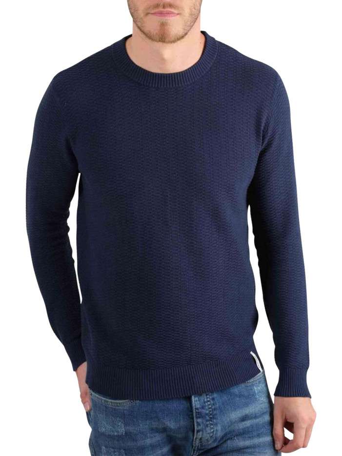 Pull en coton bleu marine...