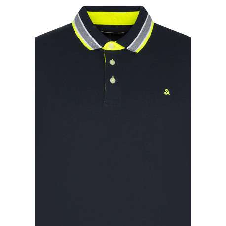 Polo en coton bleu avec une coupe droite et une fermeture boutonnée - Image 3