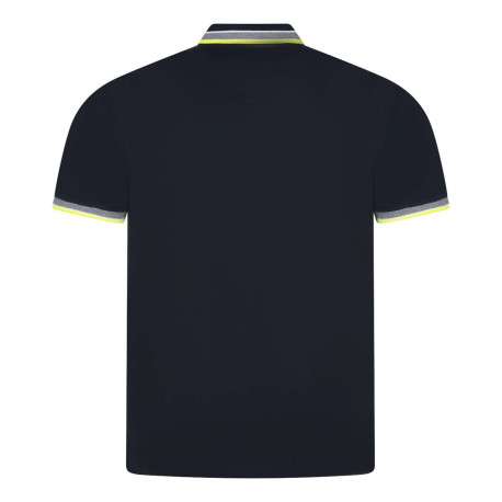 Polo en coton bleu avec une coupe droite et une fermeture boutonnée - Image 2