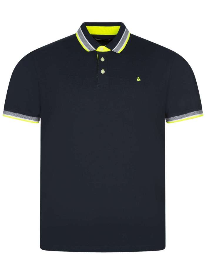 Polo en coton bleu avec une...
