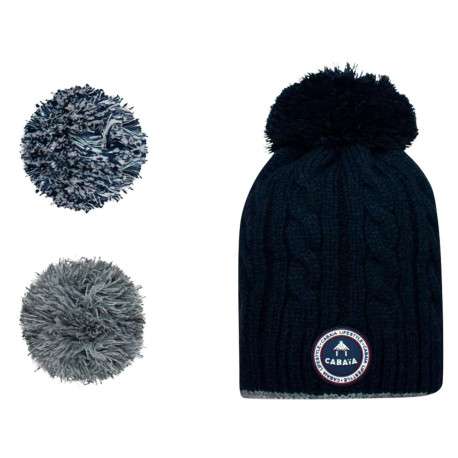 Bonnet Hiver CABAIA Avec 3 Pompons Aimantés Interchangeables - Coton Bio, Ajustement Confortable - Modèle Moscow Mule
