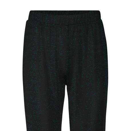 Pantalon noir avec détail lurex une coupe regular fit et une taille élastiquée - Image 2