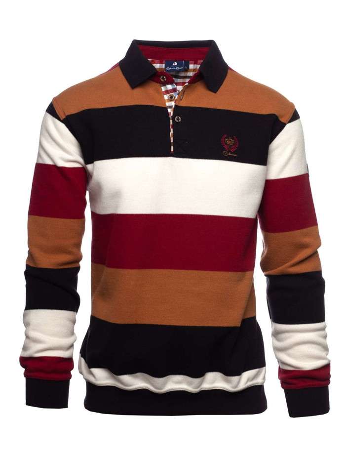 Polo bordeaux à rayures...