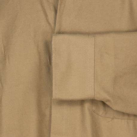 Chemise en coton kaki unie avec une coupe droite et un col américain - Image 3