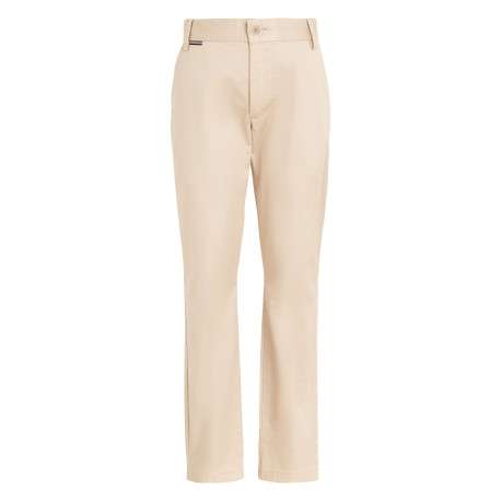 Pantalon chino en coton biologique mélangé beige avec une coupe slim