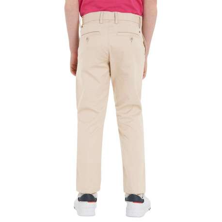 Pantalon chino en coton biologique mélangé beige avec une coupe slim - Image 3