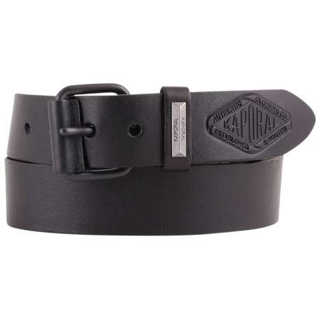 Ceinture en cuir de vache noir unie avec boucle ardillon mate